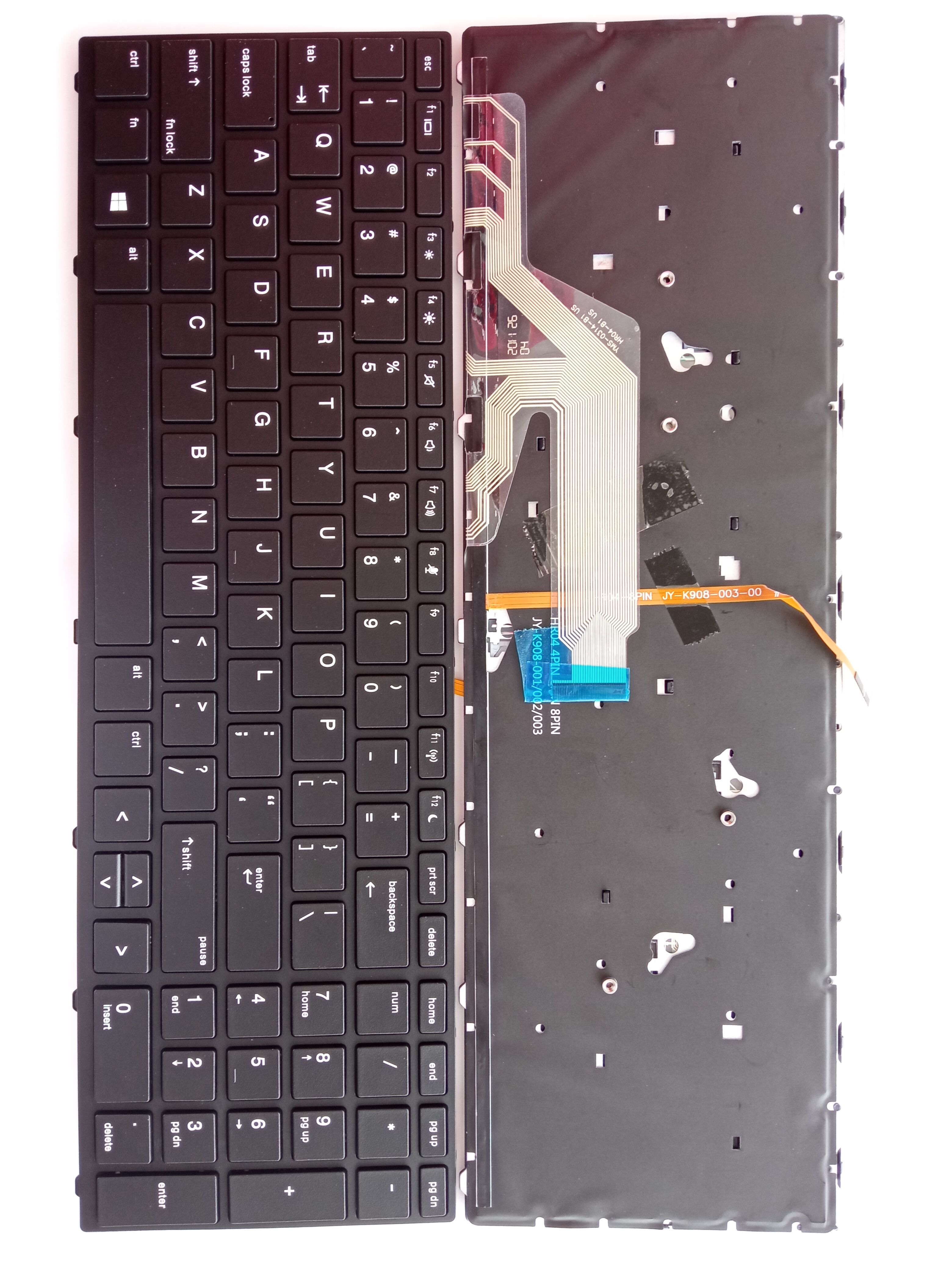 Picture of New Replacement Laptop Keyboard For HP 450G5/455G5/470G5 BLACK FRAME BLACK Backlit (OEM) US Layout